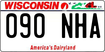 WI license plate 090NHA