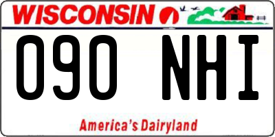 WI license plate 090NHI