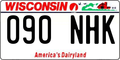 WI license plate 090NHK