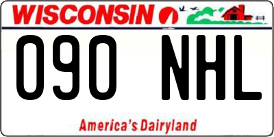 WI license plate 090NHL