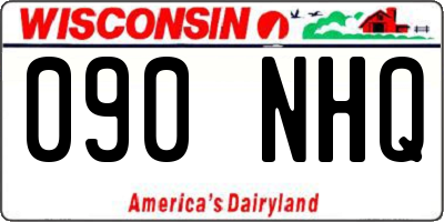 WI license plate 090NHQ