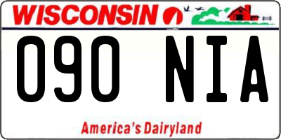 WI license plate 090NIA