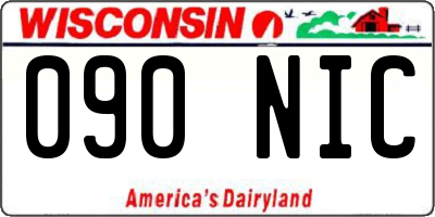 WI license plate 090NIC