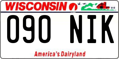 WI license plate 090NIK