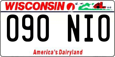 WI license plate 090NIO