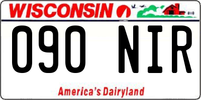 WI license plate 090NIR