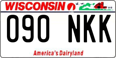 WI license plate 090NKK