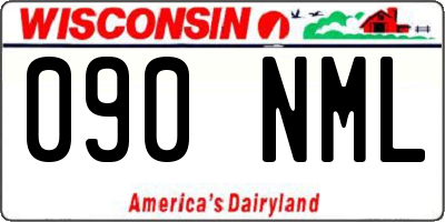 WI license plate 090NML
