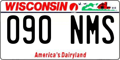 WI license plate 090NMS