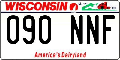 WI license plate 090NNF