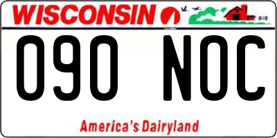 WI license plate 090NOC