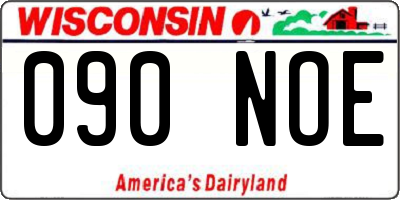 WI license plate 090NOE