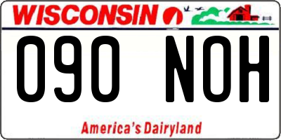 WI license plate 090NOH