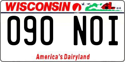WI license plate 090NOI