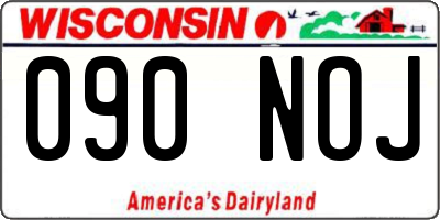 WI license plate 090NOJ