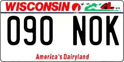 WI license plate 090NOK