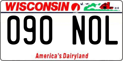 WI license plate 090NOL