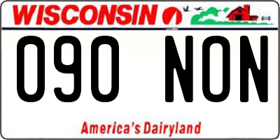WI license plate 090NON