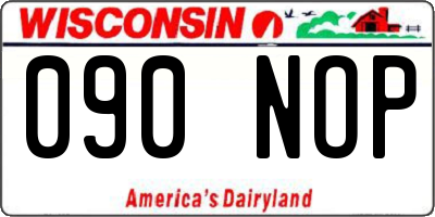 WI license plate 090NOP