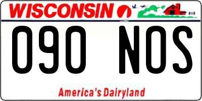 WI license plate 090NOS