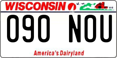 WI license plate 090NOU
