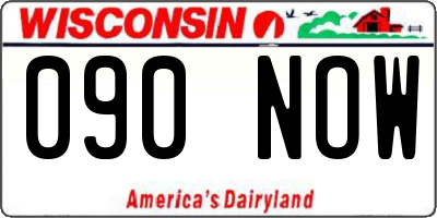 WI license plate 090NOW