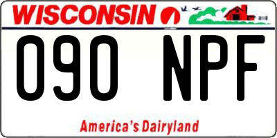 WI license plate 090NPF