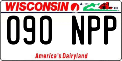 WI license plate 090NPP