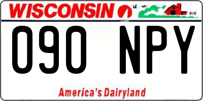 WI license plate 090NPY