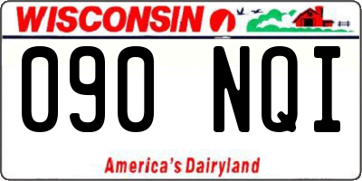 WI license plate 090NQI