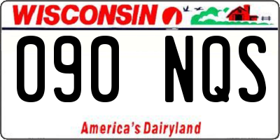 WI license plate 090NQS