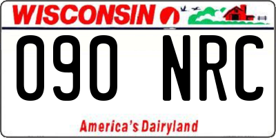 WI license plate 090NRC