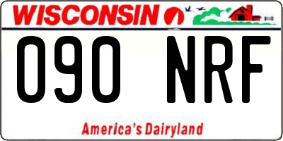 WI license plate 090NRF