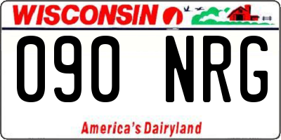 WI license plate 090NRG