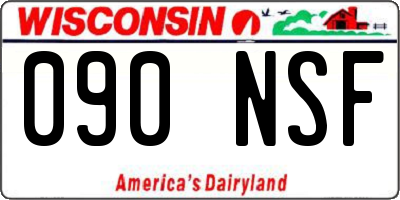 WI license plate 090NSF