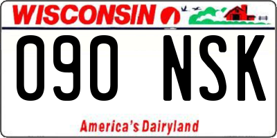 WI license plate 090NSK