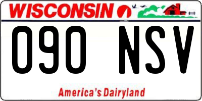 WI license plate 090NSV