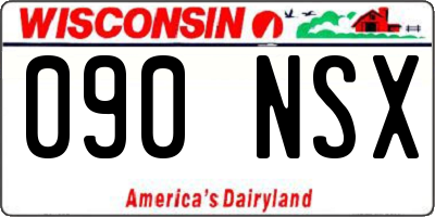 WI license plate 090NSX