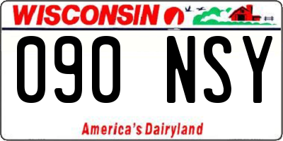 WI license plate 090NSY