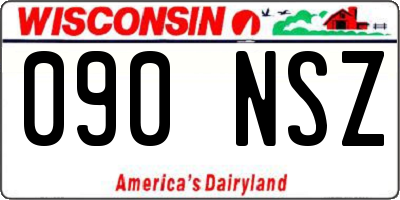 WI license plate 090NSZ