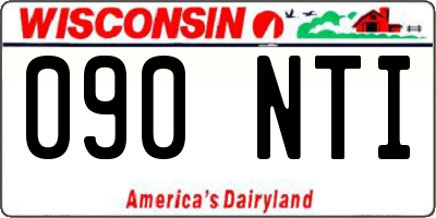 WI license plate 090NTI
