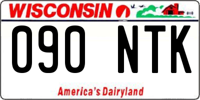WI license plate 090NTK