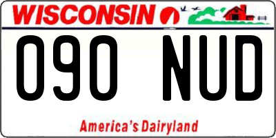 WI license plate 090NUD