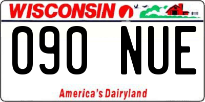 WI license plate 090NUE