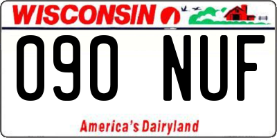 WI license plate 090NUF
