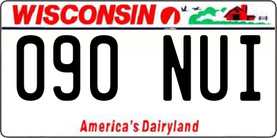 WI license plate 090NUI