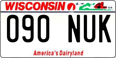 WI license plate 090NUK