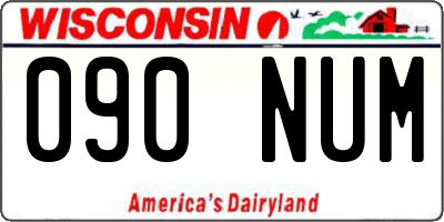 WI license plate 090NUM