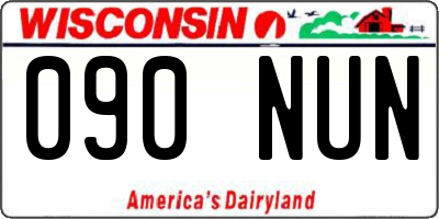 WI license plate 090NUN