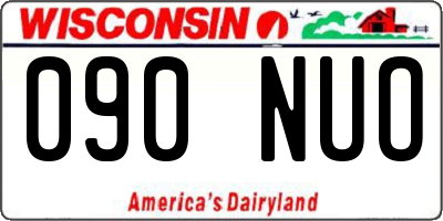WI license plate 090NUO